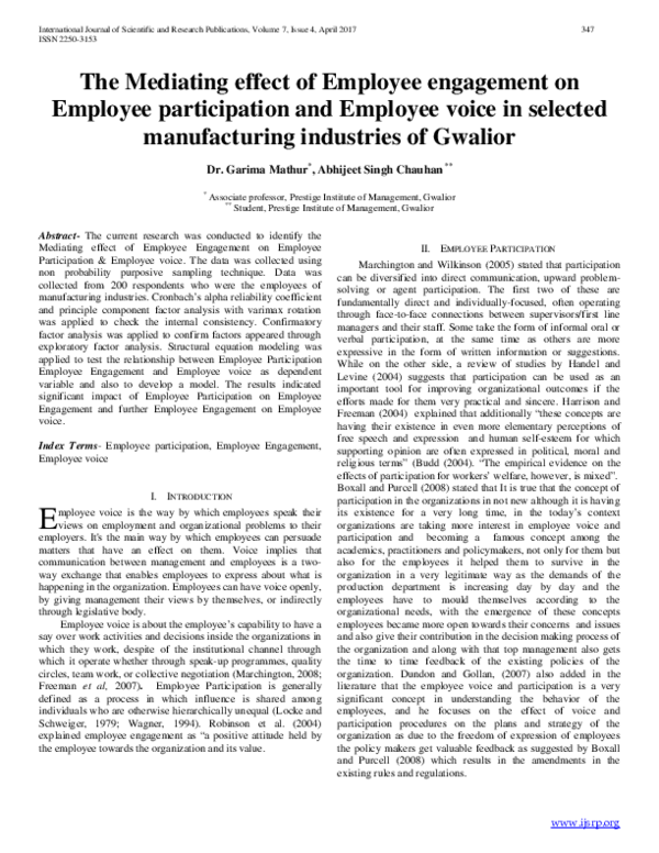 (PDF) The Mediating effect of Employee engagement on Employee ...