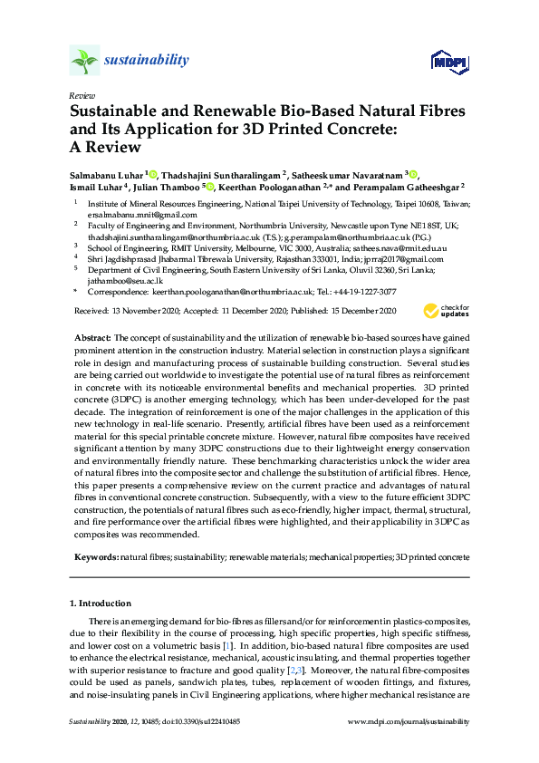 (PDF) Sustainable and Renewable Bio-Based Natural Fibres and Its ...