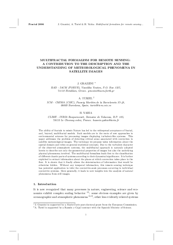 (PDF) Multifractal formalism for remote sensing: A contribution to the ...