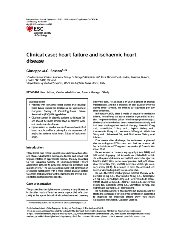 (PDF) Clinical case: heart failure and ischaemic heart disease