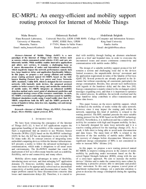 (PDF) EC-MRPL: An energy-efficient and mobility support routing ...