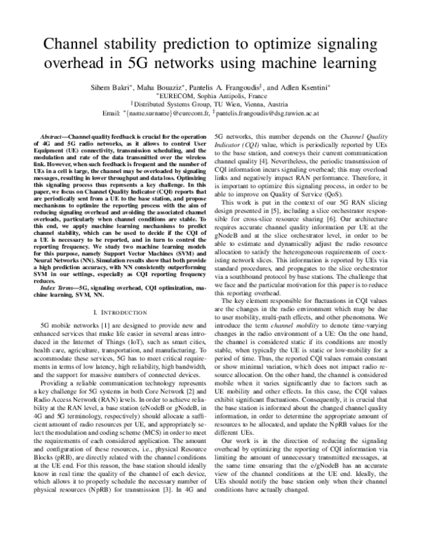 (PDF) Channel stability prediction to optimize signaling overhead in 5G ...