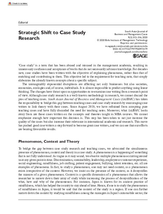(PDF) Strategic Shift to Case Study Research