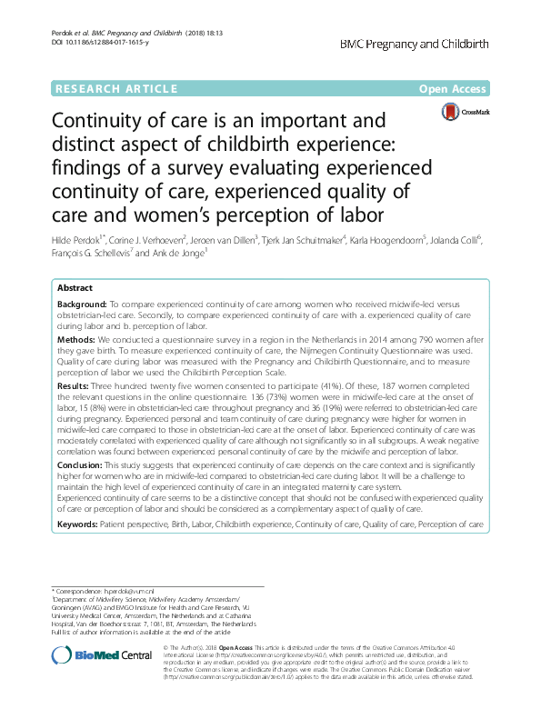(PDF) Continuity of care is an important and distinct aspect of ...