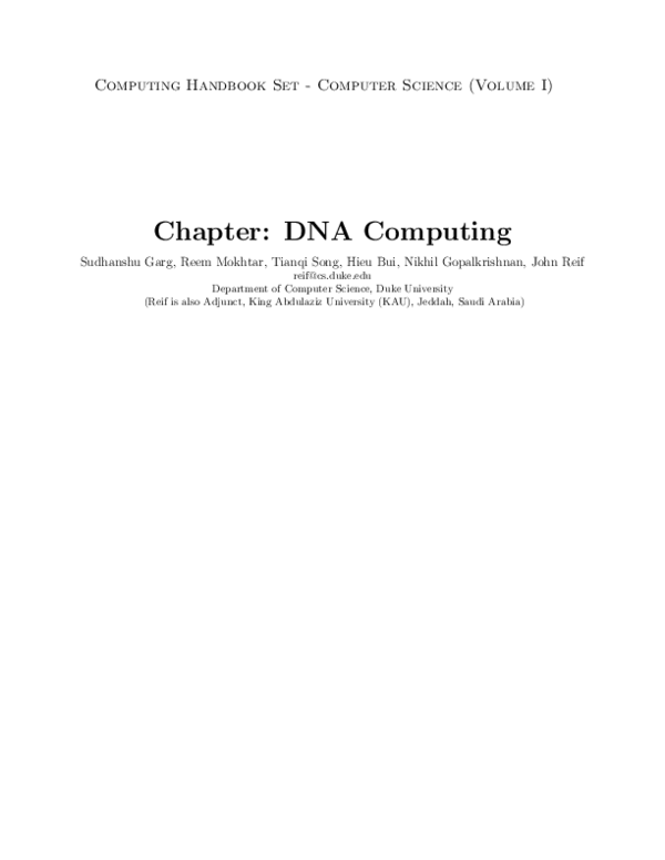 (PDF) Computing Handbook Set-Computer Science ( Volume I ) Chapter ...