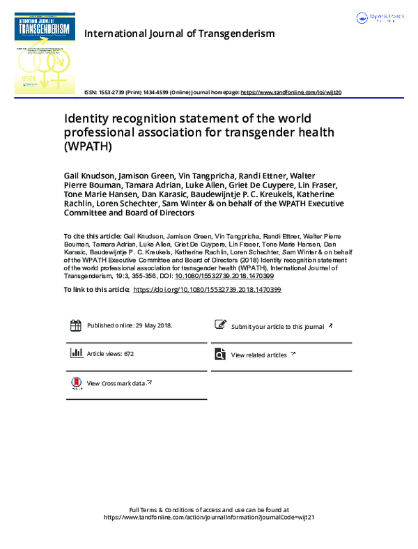 (PDF) Identity recognition statement of the world professional ...