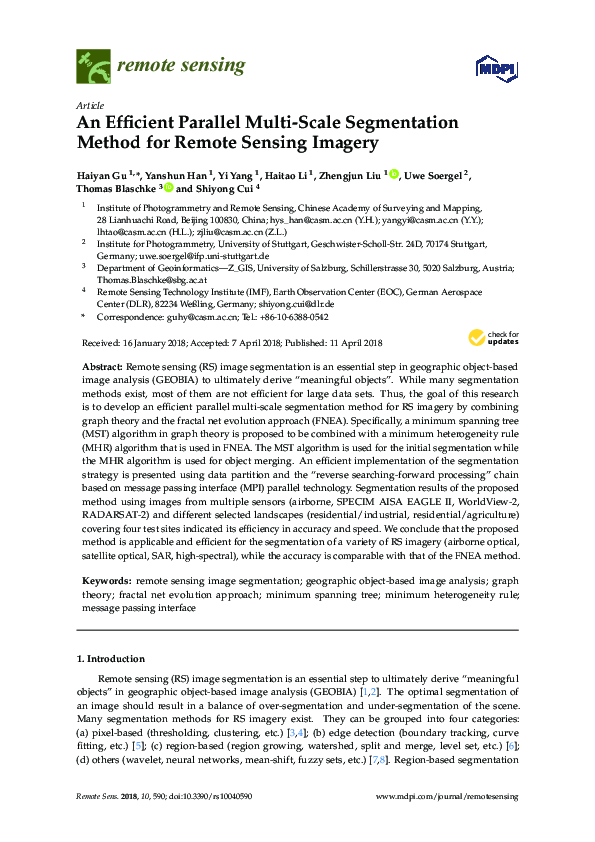 (PDF) An Efficient Parallel Multi-Scale Segmentation Method for Remote ...