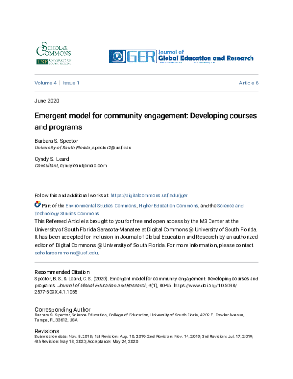 (PDF) Emergent model for community engagement: Developing courses and ...