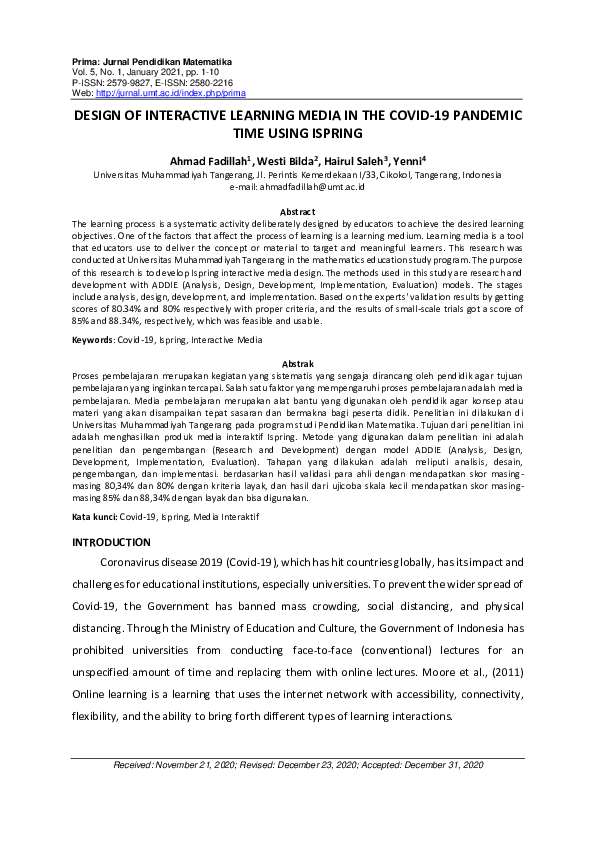 (PDF) Design of Interactive Learning Media in the COVID-19 Pandemic ...