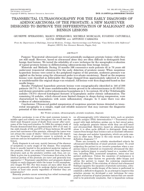 (PDF) Transrectal Ultrasonography for the Early Diagnosis of ...