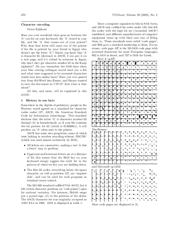 (PDF) What is Character Encoding