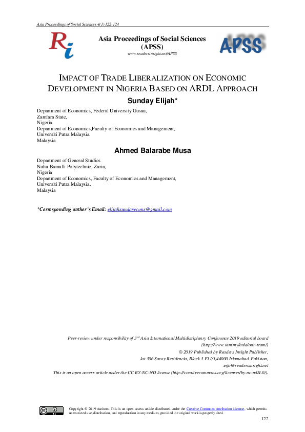 (PDF) Impact of Trade Liberalization on Economic Development in Nigeria ...