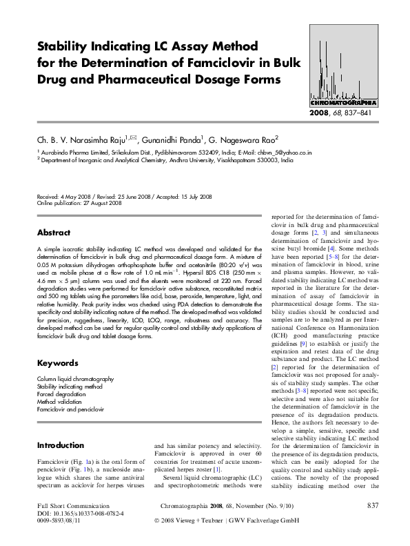 (PDF) Stability Indicating LC Assay Method for the Determination of ...