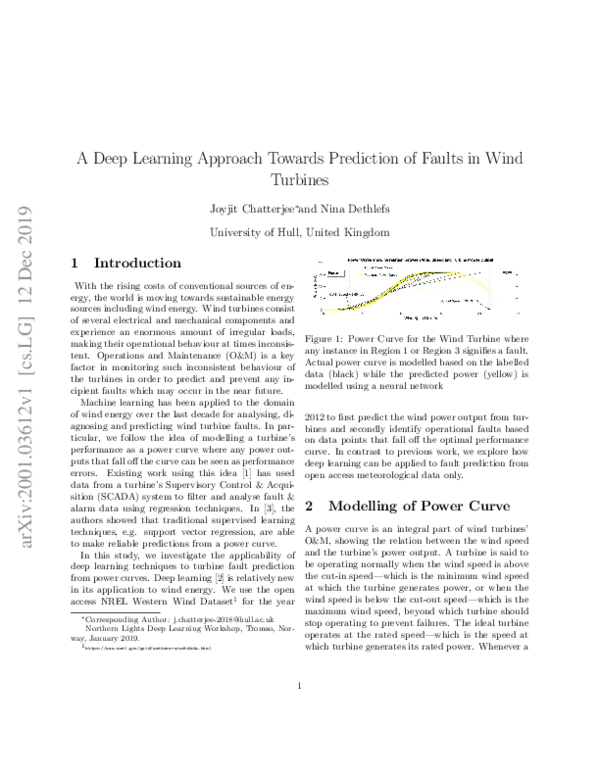 (PDF) A Deep Learning Approach Towards Prediction of Faults in Wind ...