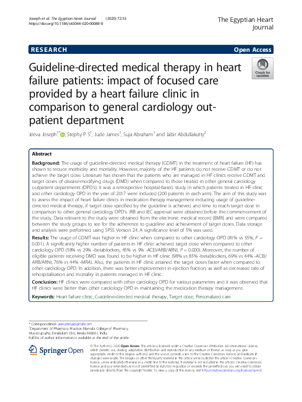 (PDF) Guideline-directed medical therapy in heart failure patients ...