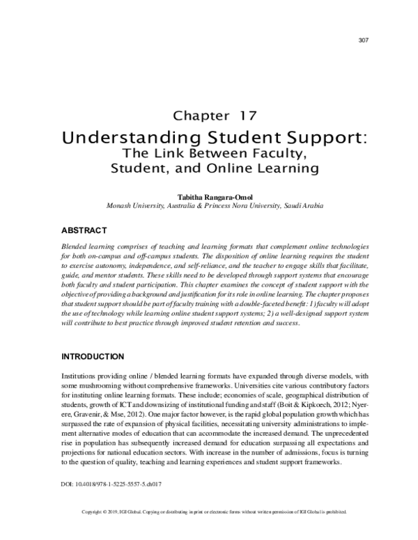 (PDF) Understanding Student Support: The Link Between Faculty, Student ...