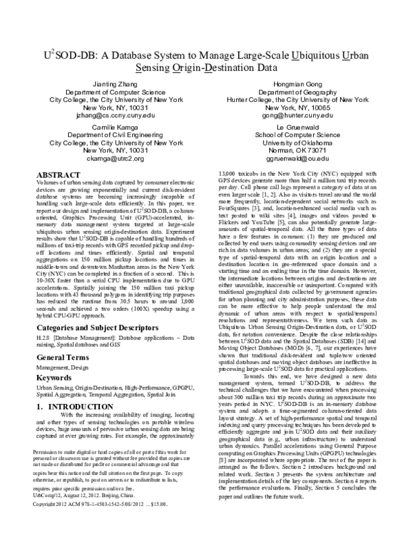 (PDF) U 2 SOD-DB: a database system to manage large-scale ubiquitous ...