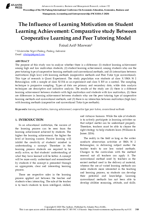 (PDF) The Influence of Learning Motivation on Student Learning ...