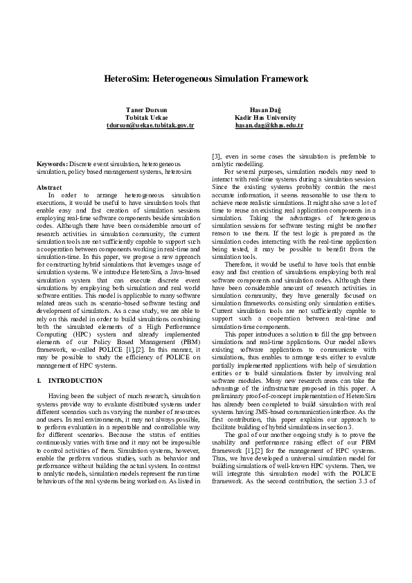 (PDF) HeteroSim: heterogeneous simulation framework