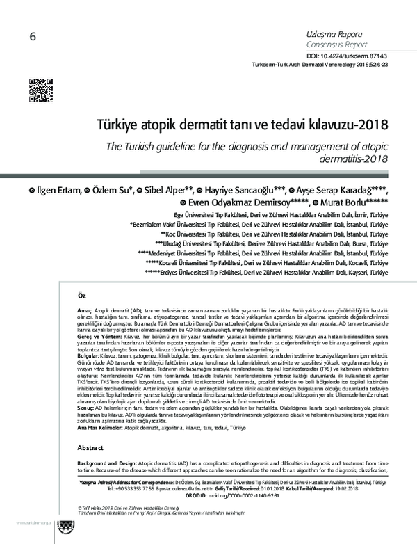 (PDF) The Turkish guideline for the diagnosis and management of atopic ...