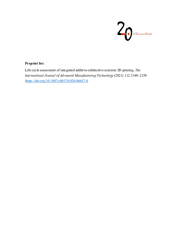 (PDF) Life cycle assessment of integrated additive–subtractive concrete ...