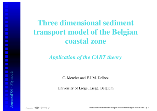 (PDF) Three dimensional sediment transport model of the Belgian coastal ...