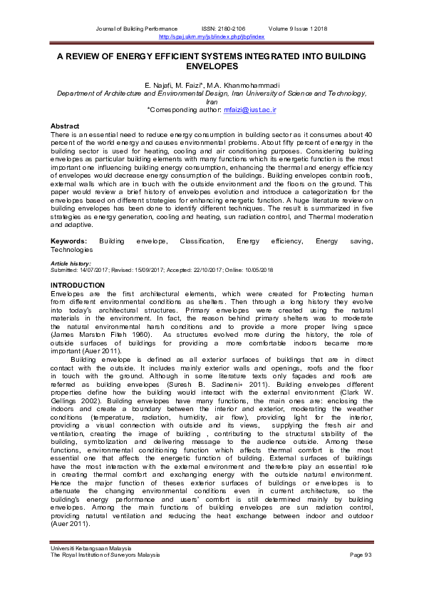 (PDF) A Review of Energy Efficient Systems Integrated Into Building ...
