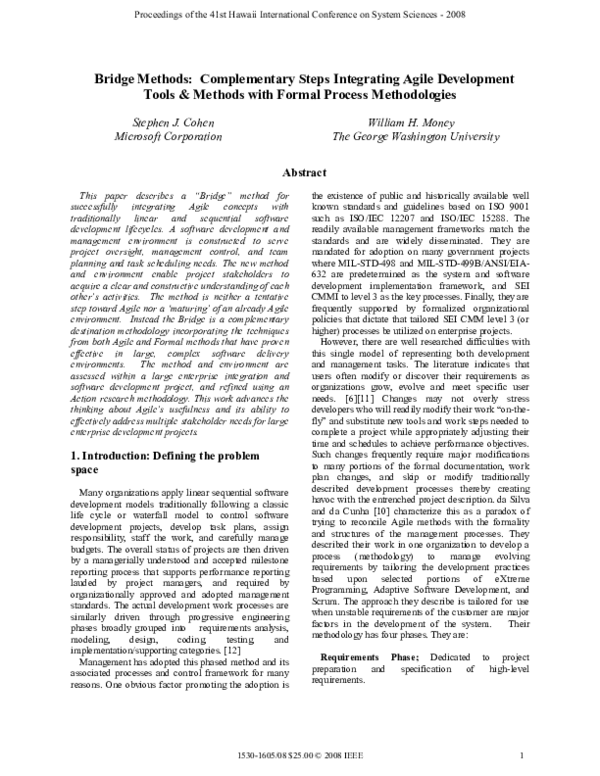 (PDF) Bridge Methods: Complementary Steps Integrating Agile Development ...