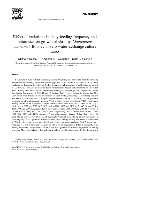 (PDF) Effect of variations in daily feeding frequency and ration size ...