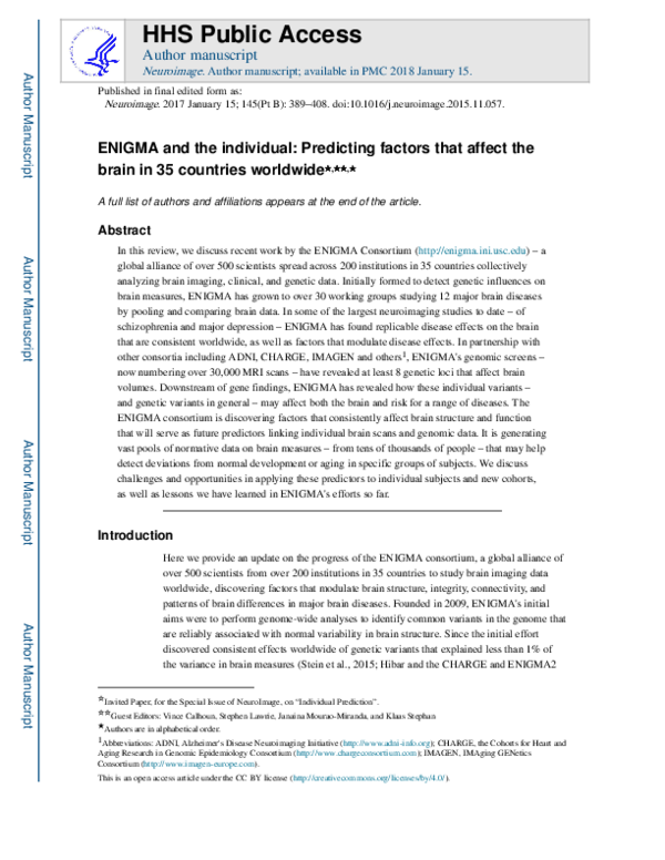 (PDF) ENIGMA and the Individual: Predicting Factors that Affect the ...