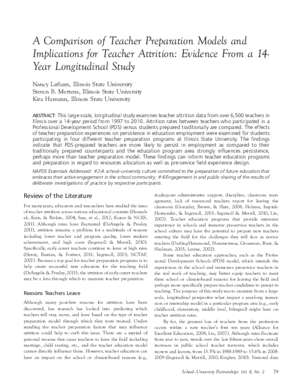  PDF A Comparison Of Teacher Preparation Models And Implications For Teacher Attrition 