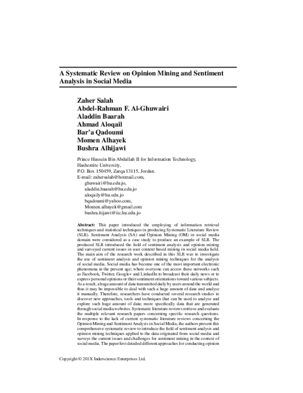 (PDF) A systematic review on opinion mining and sentiment analysis in ...