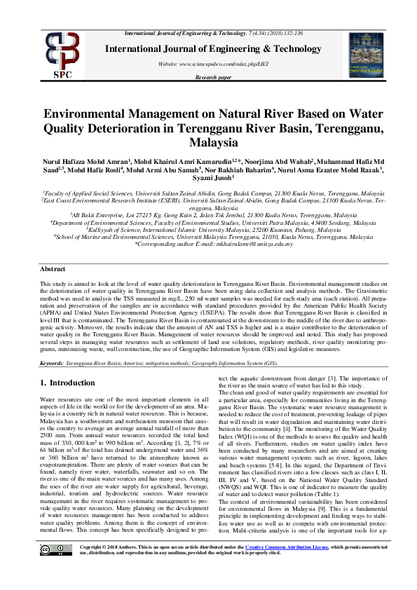 (PDF) Environmental Management on Natural River Based on Water Quality ...