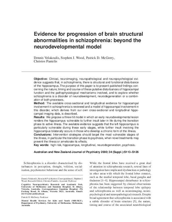 (PDF) Evidence for progression of brain structural abnormalities in ...