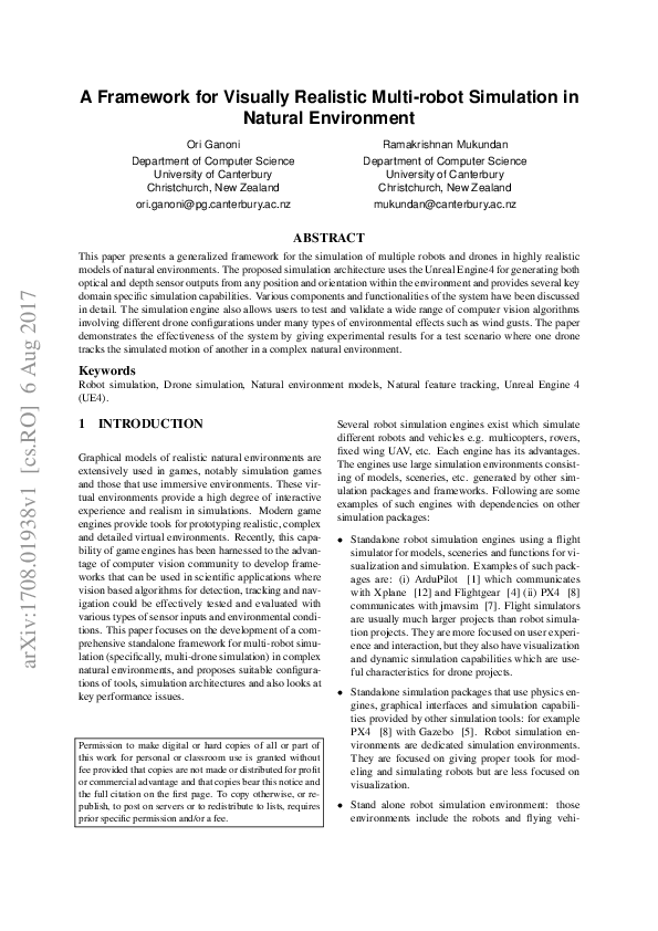 (PDF) A Framework for Visually Realistic Multi-robot Simulation in ...