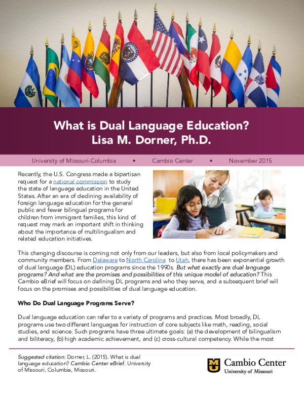 (PDF) What is dual language education