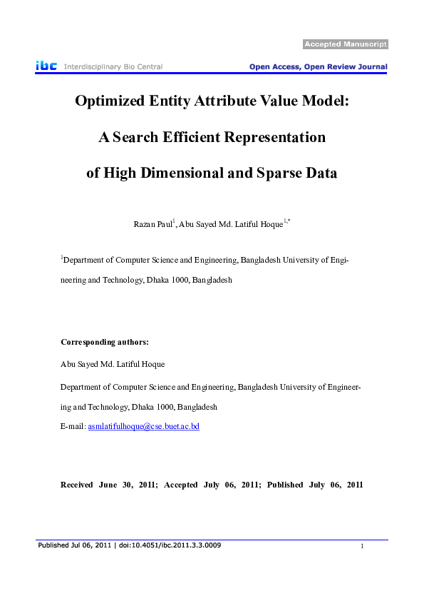 (PDF) Optimized Entity Attribute Value Model: A Search Efficient ...