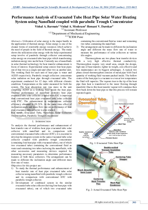 (PDF) Performance Analysis of Evacuated Tube Heat Pipe Solar Water ...
