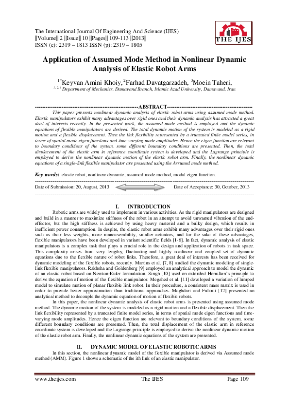 (PDF) Application of Assumed Mode Method in Nonlinear Dynamic Analysis ...