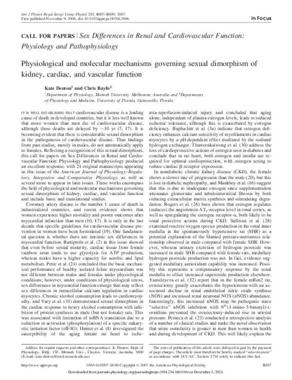 (PDF) CALL FOR PAPERS Sex Differences in Renal and Cardiovascular ...