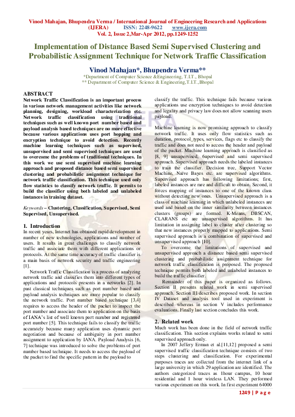 (PDF) Implementation of Distance Based Semi Supervised Clustering and ...