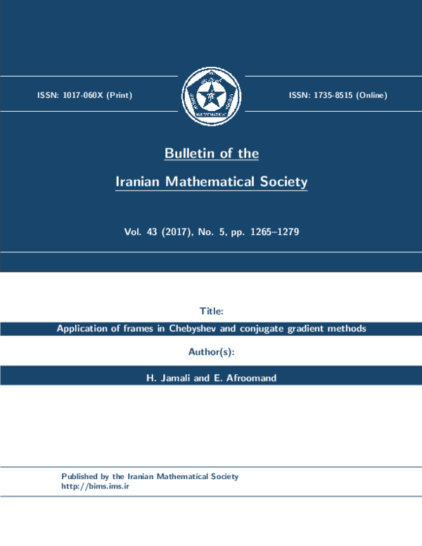 (PDF) Application of frames in Chebyshev and conjugate gradient methods