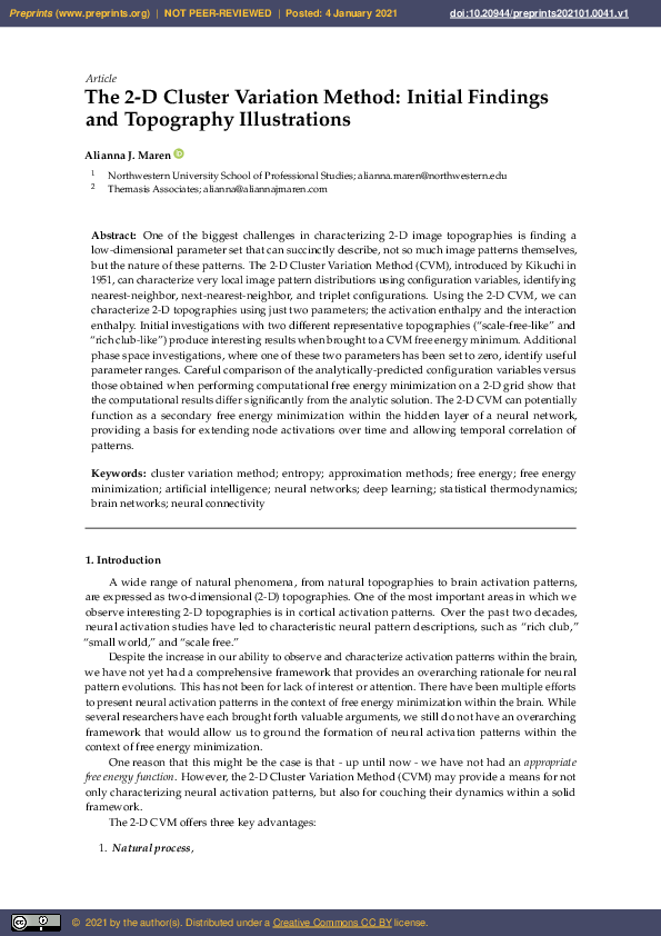 (PDF) The 2-D Cluster Variation Method: Initial Findings and Topography ...