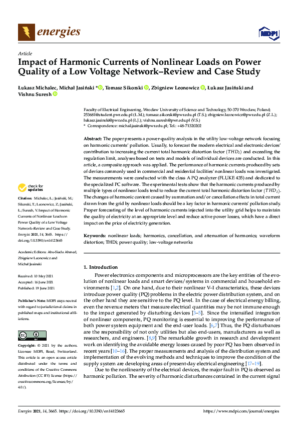 (PDF) Impact of Harmonic Currents of Nonlinear Loads on Power Quality ...