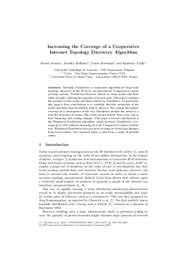 (PDF) Increasing the coverage of a cooperative internet topology ...