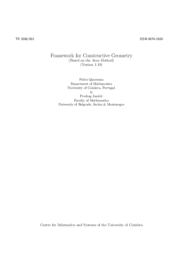 (PDF) Framework for Constructive Geometry