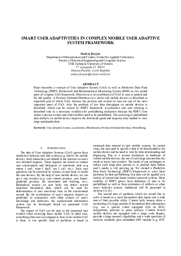 (PDF) Smart User Adaptivities in Complex Mobile User Adaptive System ...