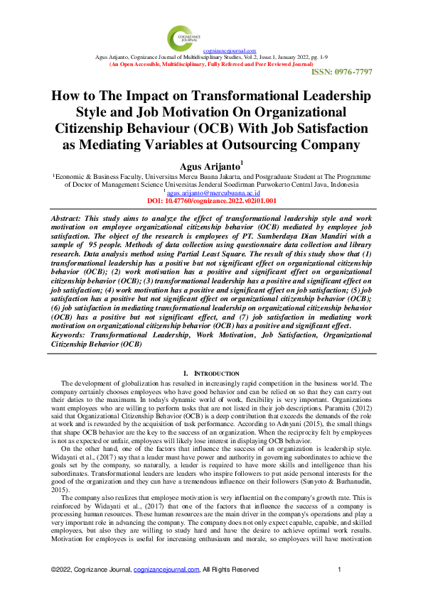 (PDF) How to The Impact on Transformational Leadership Style and Job ...