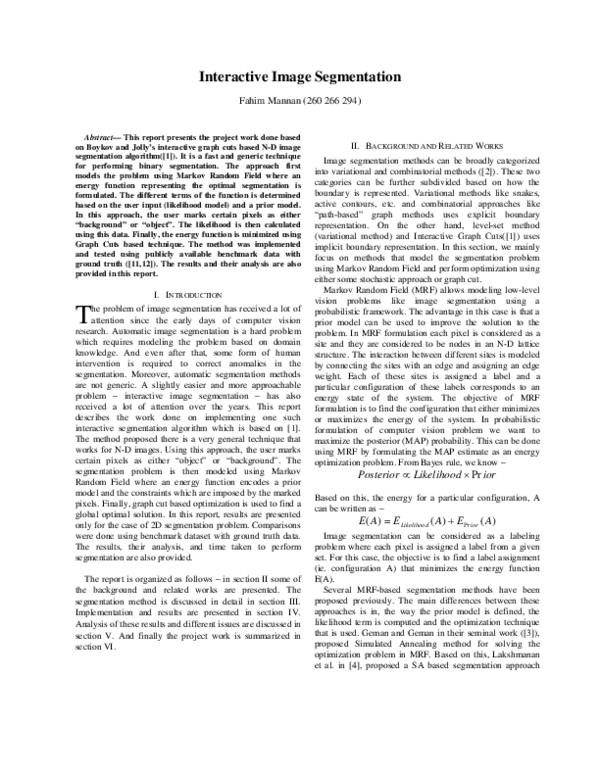 (PDF) Interactive Image Segmentation