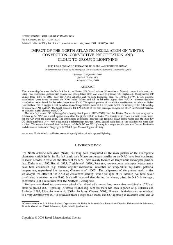 (PDF) Impact of the North Atlantic oscillation on winter convection ...
